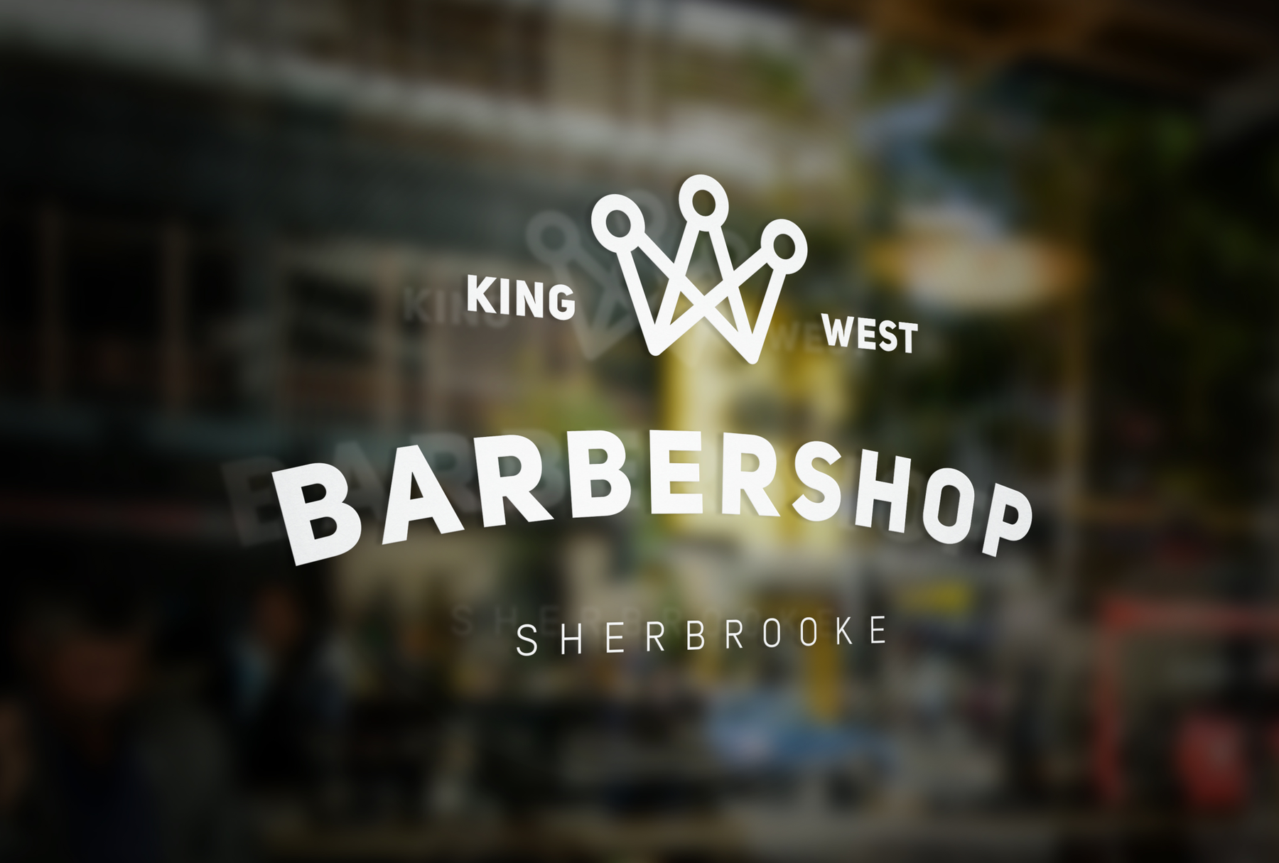 barber shop logo vitrine